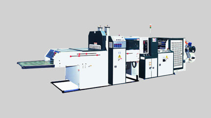 Twin-line high-speed T-shirt bag making machine (Hot-cut system) + Auto-packaging system