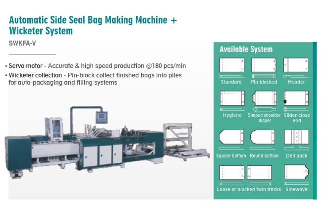 Side Seal Bag Making Machine + Wicketer System