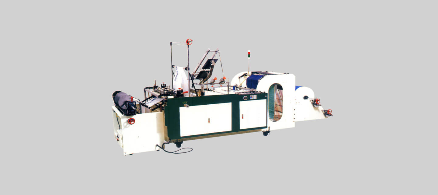 Irregular bag on roll making machine + Manual roll change system