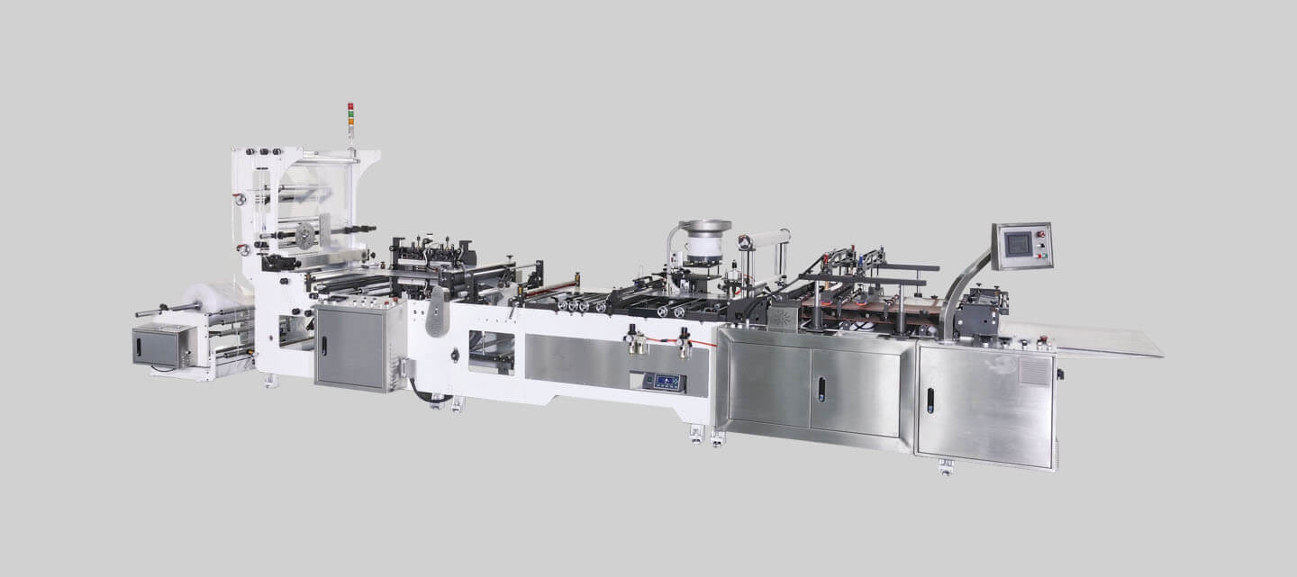 Máquina de fabricación de bolsas con cierre de fijación de doble línea para productos de charcutería