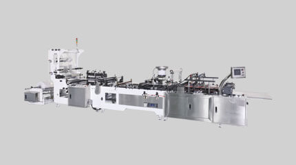 Máquina de fabricación de bolsas con cierre de fijación de doble línea para productos de charcutería